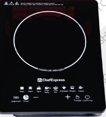 Fogão de Indução Preto Vidroceramica 1200w 1 Boca 110v e 220v Chefexpress Importado