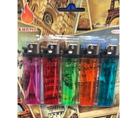 Cartela isqueiro chama pedra transparente com 10 uni 