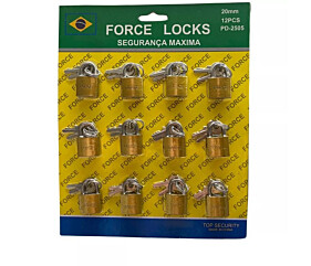 Cartela de Cadeado Tamanho 20mm - C/12