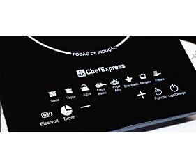 Fogão de Indução Preto Vidroceramica 1200w 1 Boca 110v e 220v Chefexpress Importado