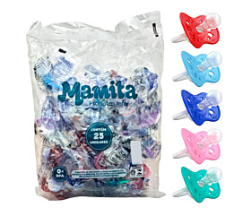 Pacote com 25 Chupetas ventilada Bico Redondo Anatomica Mamita