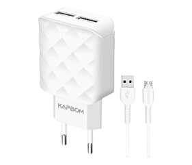 Carregador Kapbom Lightning 2 saídas USB 