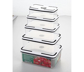 Kit Com 5 Potes Hermético ML 490-2900ml Marmita Plastico Para mantimentos Micro-ondas alimentos geladeira Tamanhos